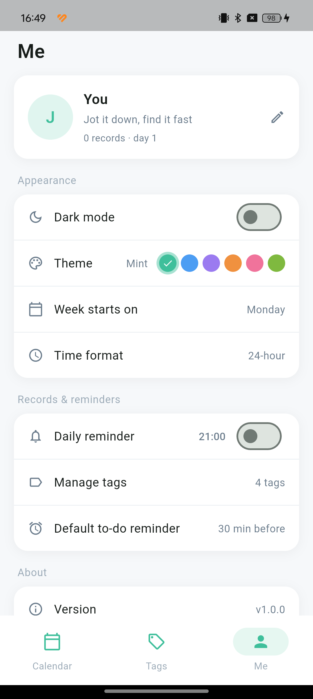 Profile and themes